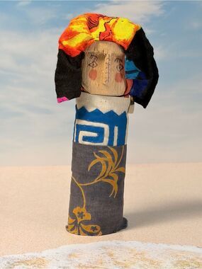 Vintage handmade folk art souvenir doll from the San Blas Islands, Panama,